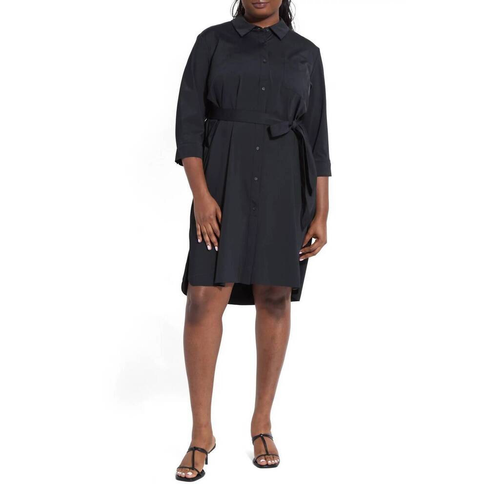 NEW LYSSE schiffer shirt dress - plus in black